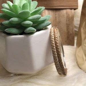 Silver Toned Lauhala Bracelets set of 2